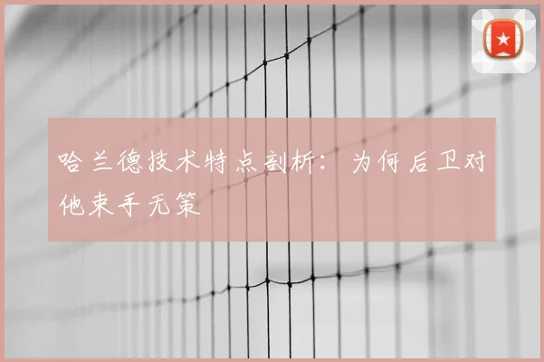 哈兰德技术特点剖析：为何后卫对他束手无策